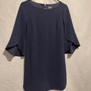 Vince Camuto Womens Dress Navy Tulip Bell Sleeves Short Sheath Dress Size 2